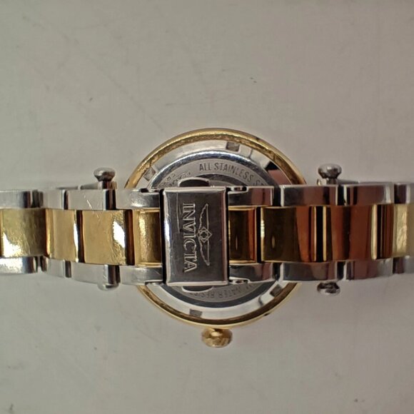 Invicta Bolt Two-Tone Quartz Watch Gold Silver Bracelet Diamond Dial EUC Working - Picture 14 of 16